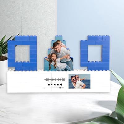 Gepersonaliseerde Fotoblok - Bouwsteen Puzzel - Cadeau Vieren - DAD Vorm - Groot 144 cm - Veelkleurig