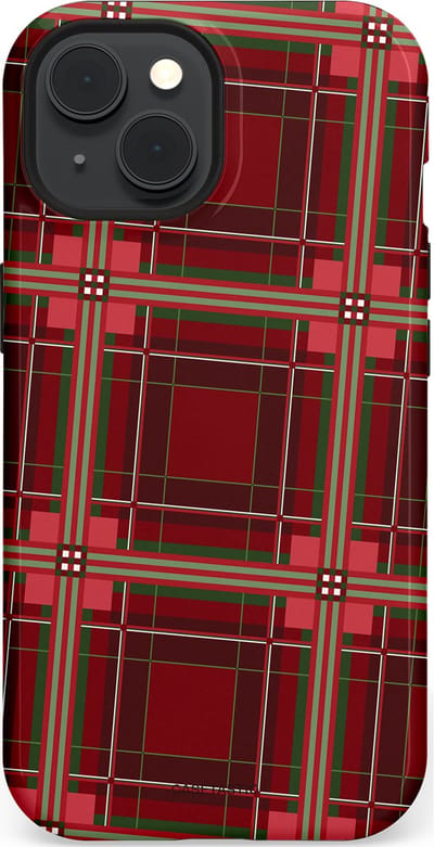 Casetastic Hoesje Geschikt voor Apple iPhone 15 Magsafe - Stijlvolle Beschermende Duo-layer Case - Schots Ruit Rood - Tartan Royal Stewart Plaid