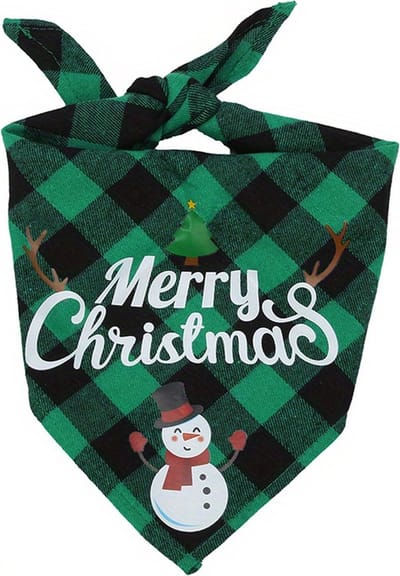 Kerst Sjaaltje 'Merry Christmas' voor Honden en Katten – Feestelijke GROEN Honden Das, Winter Halsband & Kerstkleding voor Huisdieren – Perfect voor de Feestdagen!