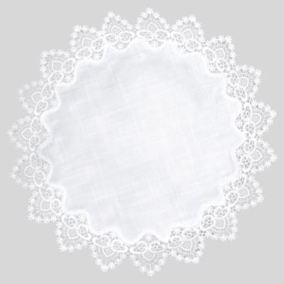 Dailygoods - Cosensi - Dailygoods - Ronde Polyester Tafeldeksel met Kant Trim, 60cm