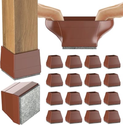 Vloerbeschermers voor Stoelen - 16 Stuks Siliconen Meubelpads voor Houten Vloeren - Vrij Bewegende Tafelpoothoezen - Bruin 1 1/2 Inch