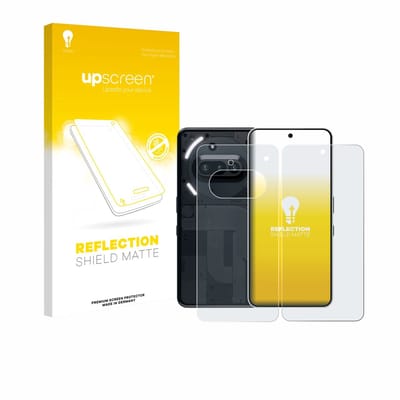 upscreen - Screenprotector voor Nothing Phone (3a) (Voor+Achter) - Folie Beschermfolie anti glare matte