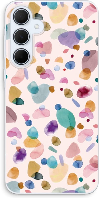 Case Company® - Hoesje geschikt voor Samsung Galaxy A35 hoesje - Terrazzo Memphis - Soft Cover Telefoonhoesje - Bescherming aan alle Kanten en Schermrand