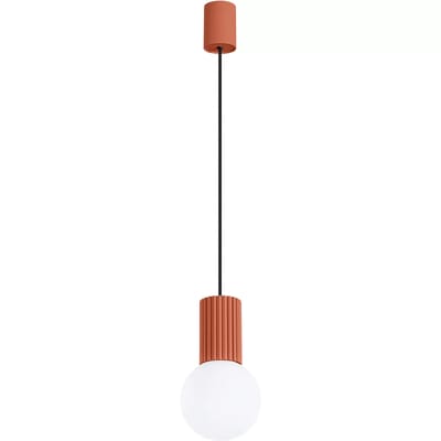 Sollux Lighting Hanglamp Halo - G9 - rode oker - aluminium/glas - 12x12x120cm