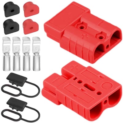 Batterij Connectoren - Snelle Stekkers - Stroom Verbinden - Vlamvertragend Materiaal - 50A 600V - Rood