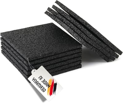 Terrasdragers Rubberen Onderlaag - Beschermmat Pads - Onderconstructie Verhoging - Geproduceerd in Duitsland - 200x200x15 mm - Zwart
