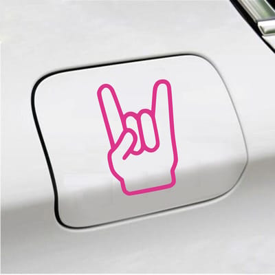 Bumpersticker - Rock N Roll - 13,5 X 8,9 - Roze