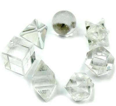 Geometrische zevendelige kristallen set