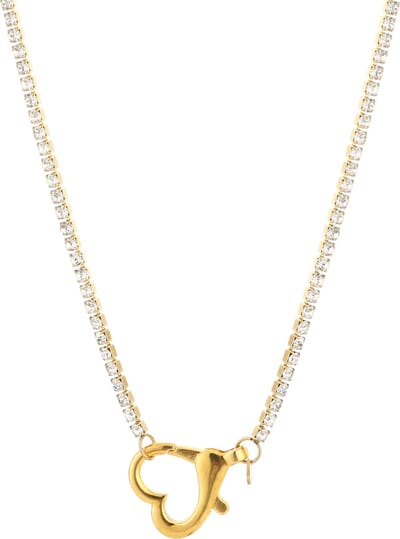 Michelle Bijou - Damesketting - Strass steentjes - met slot in de vorm van een hart