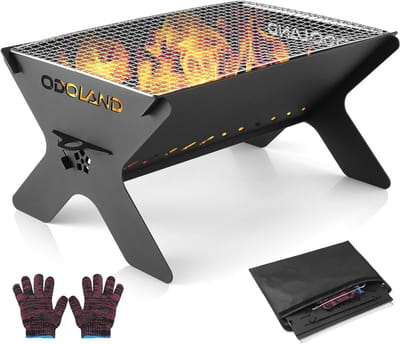 Vuurkorf Draagbaar - 2-in-1 Grill met Kookrooster - Voor Kamperen en BBQ - Inclusief Draagtas