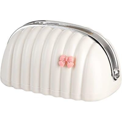 Decoratieve Dooshoes Schelpvormige Tas Desktop Servettenhouder voor Slaapzaal Woonkamer white
