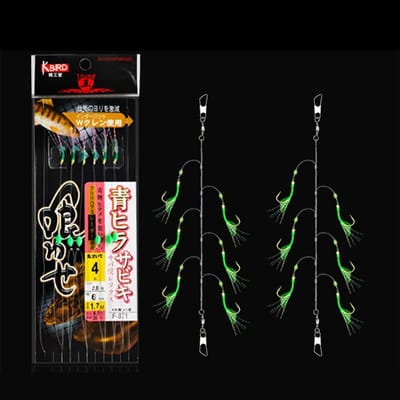 Solidchoice- Makreelrig 5 Sets - Voorgebonden Visserij - Lichtgevende Parels - Teflon Haken - Scherpe Haken - Effectief voor Makreel/Kabeljauw - Vissersrig