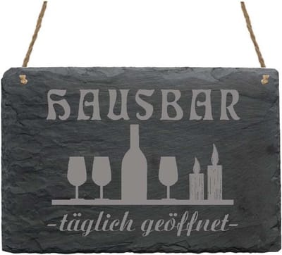 Leistenen Bord met Cognac of Whisky Wijn Motief - Decoratief Schild voor Keuken Bar of Club