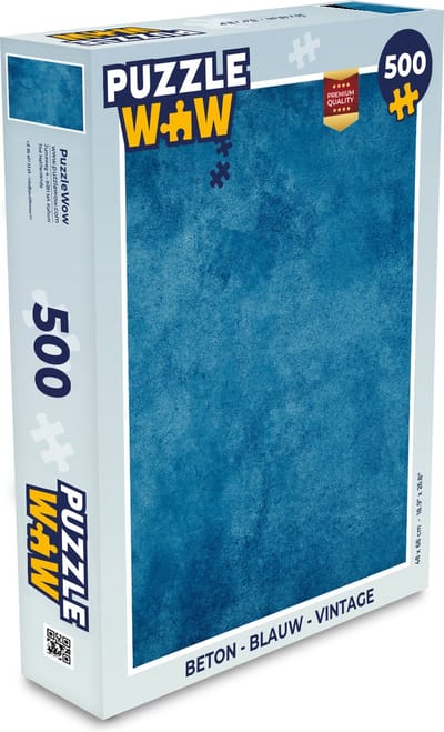 Puzzel Beton - Blauw - Vintage - Structuur - Industrieel - Legpuzzel - Puzzel 500 stukjes