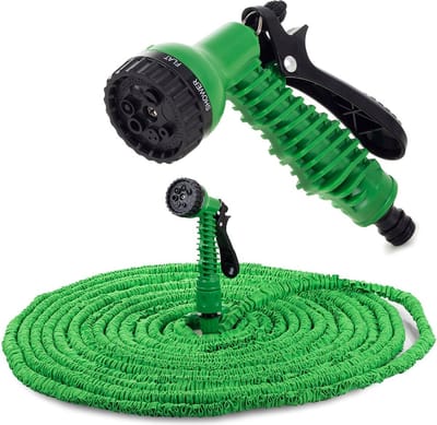 Rekbare Tuinslang tot 60 Meter - Tuinsproeier - Waterslang - Sproeikop - Groen - Flexibel Elastisch