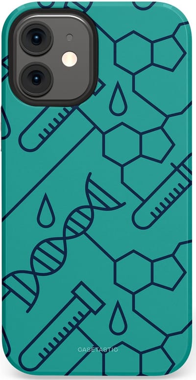 Casetastic hoesje geschikt voor Apple iPhone 12 Mini - Dubbellaagse bescherming - DNA Creaties - Fashion Case - Turquoise