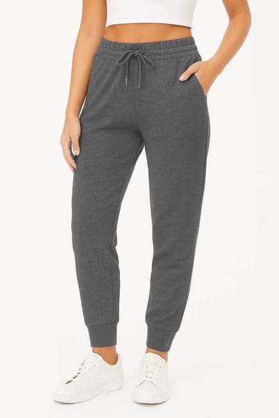 Ross Camp Joggingbroek Dames XS - Trainingsbroek Vrouwen - Sportbroek Volwassenen - Katoen - Antraciet