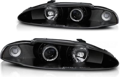 Koplampen dual halo rims MITSUBISHI ECLIPSE 06 95-96 ANGEL EYES ZWART