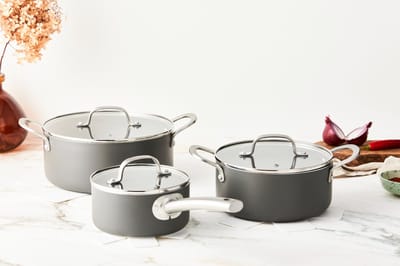ISENVI Murray Pannenset Inductie - Keramisch - 9 Delig - Kookpannen Set - PFAS, PTFE Vrij - Alle warmtebronnen