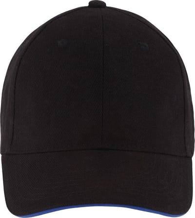 SOLS Unisex Buffalo 6 Paneel Baseballpet (Zwart/Glanzend Blauw)
