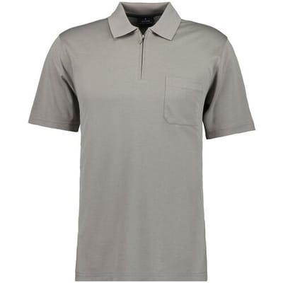 Ragman Uni Easy Care Zipper Poloshirt Pima Cotton Mix Beige / male