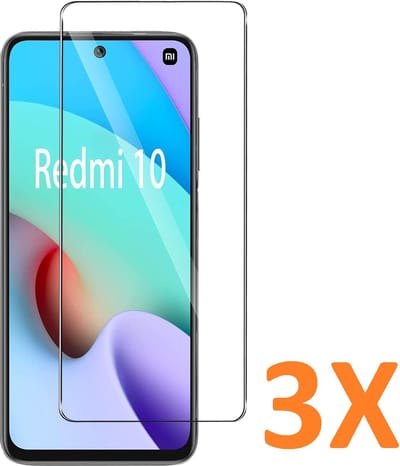 Screenprotector Glas - Tempered Glass Screen Protector Geschikt voor: Xiaomi Redmi 10 & Xiaomi Redmi 10 2022 - 3x