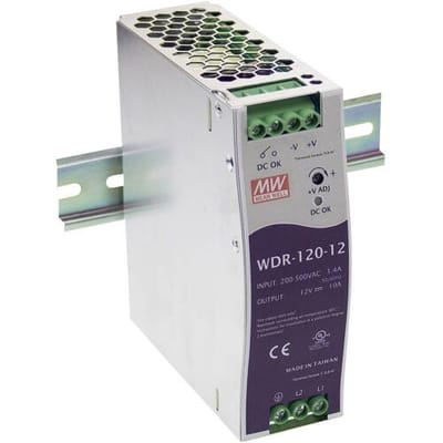 MEAN WELL WDR-120-12 DIN-rail netvoeding 12 V/DC 10 A 120 W Aantal uitgangen:1 x Inhoud 1 stuk(s)