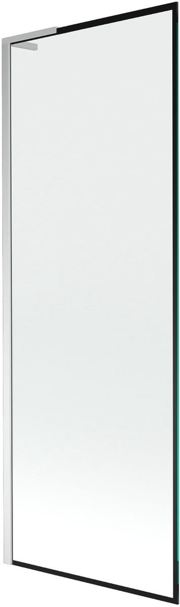 Mexen Next L badwand 1-deurs 70 x 150 , zwart frame, chroom - 895-070-000-03-70-01
