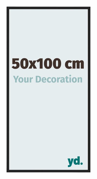 Your Decoration - Fotolijst 50x100 cm - Aluminium - Zwart Hoogglans - Miami