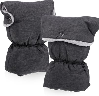 Kinderwagen Handwarmers - Wanten voor Ouders - Wandelen in de Kou - Drielaagse Stoffering - 28x23 cm - Donkergrijs