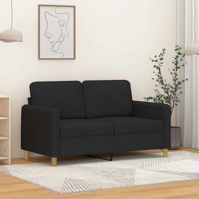 vidaXL - Tweezitsbank - 120 - cm - stof - zwart