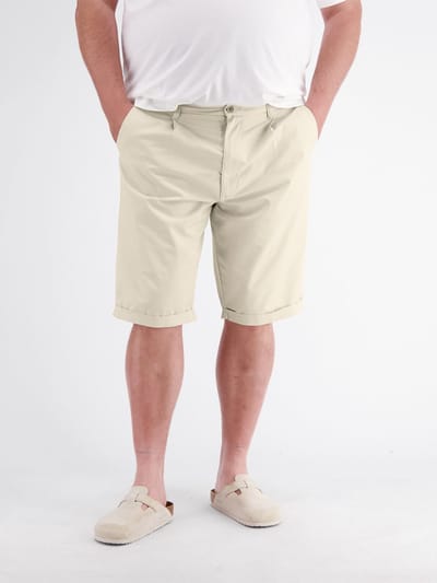 LERROS Korte chino van katoenmix in grote maten , Maat: 42 , Kleur: BONE WHITE , 74% katoen, 24% polyester, 2% elastaan
