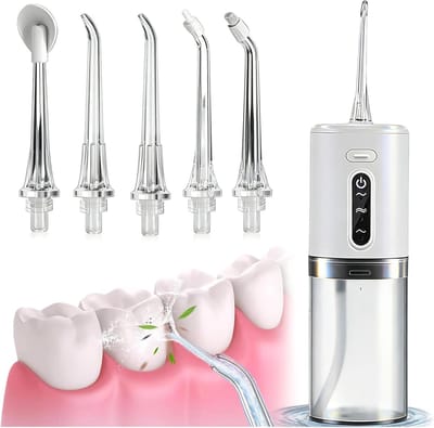 Tandflosser Draadloos - IPX7 Waterdicht - 280ml Reservoir - 5 Mondstukken - Puls-technologie - Geschikt voor Thuisgebruik en Reizen