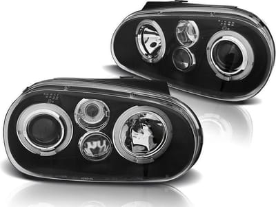 Koplampen dual halo rims VW GOLF 4 09 97-09 03 ANGEL EYES ZWART