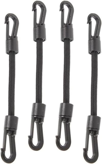Korte Bungee Cords met Carabiner Haak - Elastische Verbindingsriemen voor Camping, Fietsendrager en Bagage - Set van 4 Stuks