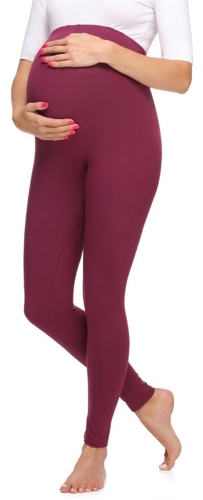 Merry Style MS-MS10-297-LE Dames Zwangerschapsleggings Leggings - Sport - Vrijetijdsbroek - Lang - Viscose - Sporbroek - Yogabroek - Wijn - S