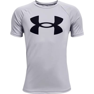 Child's Short Sleeve T-Shirt Under Armour Tech Big Logo Grey