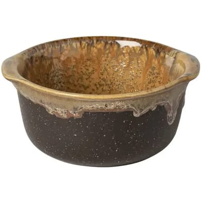 Poterie servies by Casafina op vintage culinair Frans aardewerk geïnspireerd bruin geglazuurde kom 9 cm Mocha LAtte