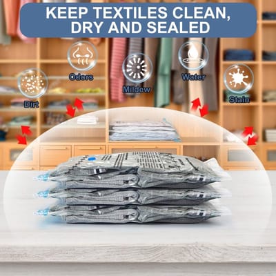 Famanu - Vacuümzakken 6 stuks 2xl*100x80 + 2l*80x60 + 2s*60x40cm bespaar ruimte voor bagage en verhuizen vacuümzakken reizen vacuümzak