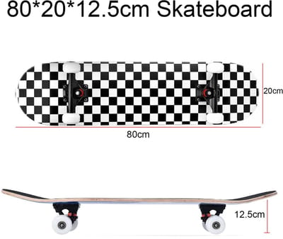 Unyqoos® Compleet skateboard met stevig esdoornhout en antislip wielen voor alle leeftijden