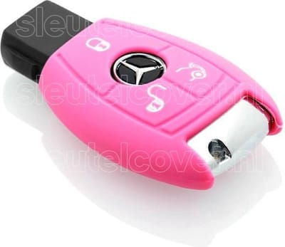 Autosleutel Hoesje geschikt voor Mercedes - SleutelCover - Silicone Autosleutel Cover - Sleutelhoesje Roze