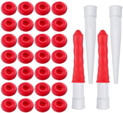 Dailygoods- Afdichtkappen 30 stuks - Afdichtmondstukken 4 stuks - Siliconen - Rode/Witte - Bescherming - Verlenging levensduur - Afsluitdop