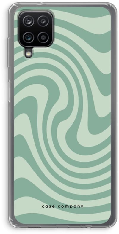 Case Company® - Hoesje geschikt voor Samsung Galaxy A12 hoesje - Swirl Groen - Soft Cover Telefoonhoesje - Bescherming aan alle Kanten en Schermrand