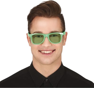 Guirca Carnaval/verkleed party bril - groen - volwassenen - Voor bij een verkleedkleding kostuum - verkleedbrillen