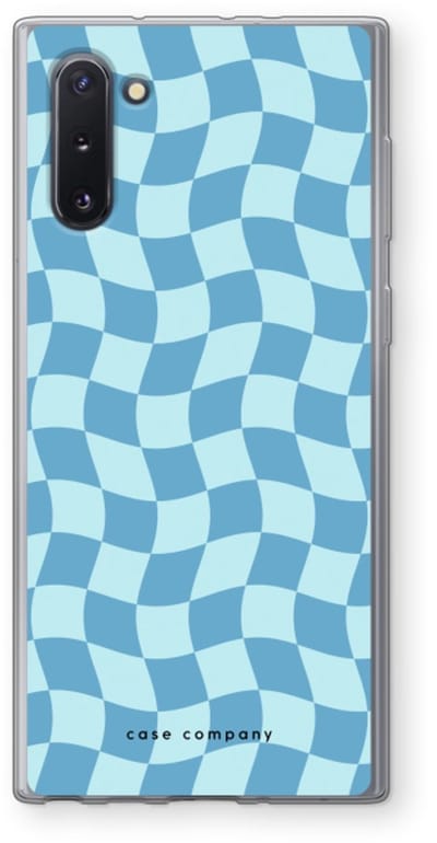Case Company® - Hoesje geschikt voor Samsung Galaxy Note 10 hoesje - Grid Blauw - Soft Cover Telefoonhoesje - Bescherming aan alle Kanten en Schermrand