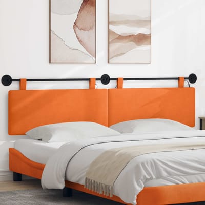 vidaXL - Hangend - hoofdbord - Oranje - Corduroy - stof