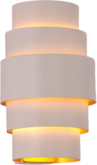 Artdelight - Wandlamp Rolls H 22 cm wit goud