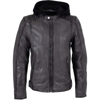 Mauritius Lederen jas - MMHiran SlimFit - S tot 3XL - voor Mannen - antraciet