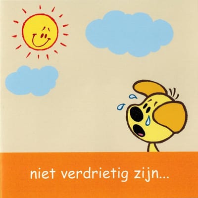Woezel & Pip Wenskaart: niet verdrietig zijn