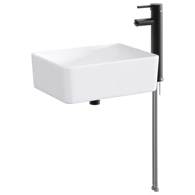 vidaXL - Badkamer - wastafel - met - kraan - en - afvoer - Matte - Zwart
